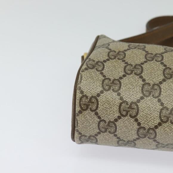 GUCCI GG Supreme Web Sherry Line Bag Pvc Beige Gold 89 02 018 - Picture 10 of 16
